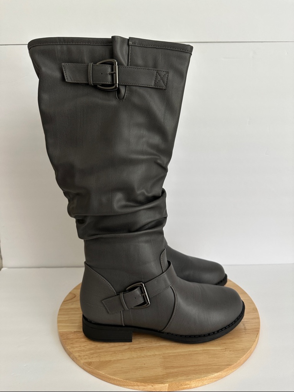 Journee Collection Womens Stormy Buckle-Accented Riding Boots